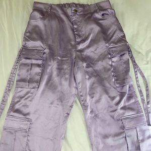 Lavender Satin Cargos